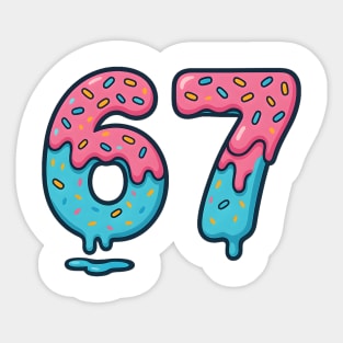 Sprinkle Frosted 67 Number Art Sticker